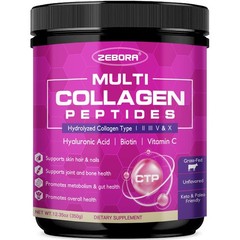ZEBORA Multi Collagen Peptides Powder for Women, 35 Servings