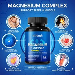 ViYouth Magnesium 7-advanced 1000mg 2-Pack High Absorption Bone & Heart Health