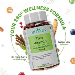 True MultiVitamin Supplement With Minerals, Vitamin C B D , Iron & Zinc Y896