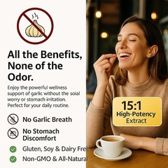 Elare Aged Garlic Extract 300 Softgels, 7500mg Odorless | Heart & Immune US 9Pcs