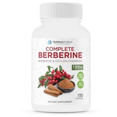 Terraform Nutrition Complete Berberine Supplement with Ceylon Cinnamon – 180 Ct