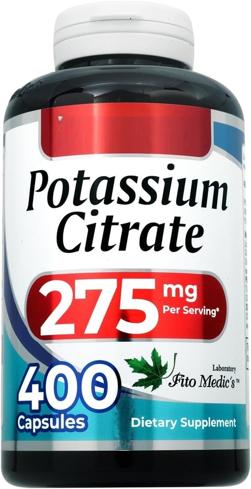 Potassium Citrate 275mg 400 Caps GMP Good Manufacturing Process