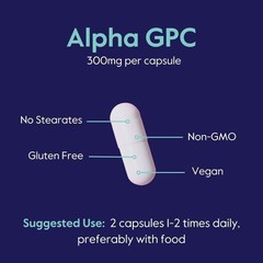 Alpha GPC 600mg per Serving 240 Vegetarian Capsules 120×2 – No Stearates – -…