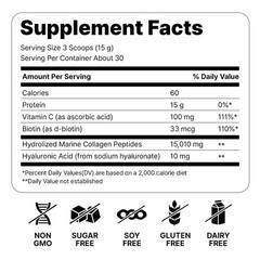 Cevitol Marine Collagen Peptides – Hydrolyzed 1 Pound (Pack of 1), White, 16 oz