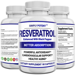 Resveratrol Capsules 1000mg Natural Antioxidant, Anti Aging, Anti Inflammatory