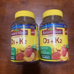 2 PK- Nature Made D3 + K2 Gummies 5000 IU 50 Ct for IMMUNE MUSCLE New Exp 4/2027