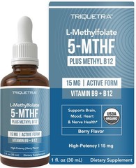 L Methyl Folate 15mg Plus Methyl B12 Cofactor ?C Organic Berry Flavor