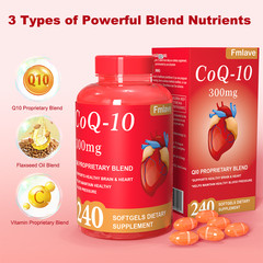 CoQ 10 Coenzyme Q10 Vegan Softgel 300mg Cardiovascular Heart Health 240 Capsules