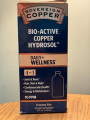 Sovereign Bio-Active Copper Hydrosol – Bioavailable Liquid Supplement 32 oz 9/26