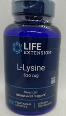 Life Extension L-Lysine [Essential Amino Acid] 620 mg, 100 vegetarian capsules
