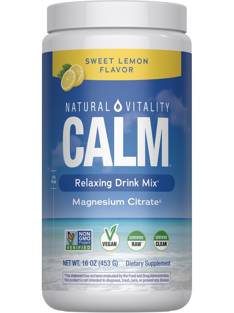 CALM Magnesium Powder | 16 Oz | Sweet Lemon Flavor | Vegan | by Natural Vitality