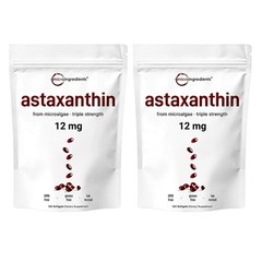 2 Pack Astaxanthin 12mg, 120 Softgels, 4 Month Supply NEW