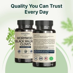 VINATURA Wormwood Black Walnut Clove 60 Count (Pack of 1), Brown Capsules