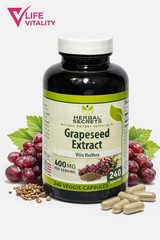 Grapeseed Extract 400mg 240 Capsules Antioxidant Support Vitis Vinifera NOM GMO