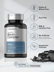 Suplemento Triple Complejo De Boro De 6 Mg | 300 Tabletas | Vegetariano, Sin …