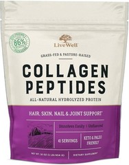 Live Conscious Collagen Peptides Powder – Grass-Fed Hydrolyzed Collagen – 16 oz