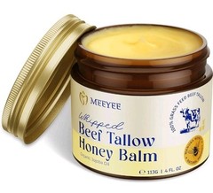 Whipped Beef Tallow Honey balm grass fed moisturizer dry skin 4oz exp 1/28