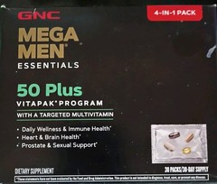 GNC Mega Men 50 Plus Vitapak Program, Sealed Exp 03/24