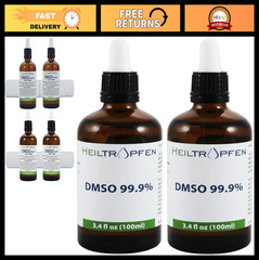 2X DMSO 99.9% Pure Liquid – Low Odor Dimethyl Sulfoxide – 2x 3.4 Oz (100 ml) Set