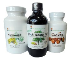 Dr Hulda Clark Parasite Cleanse – Cloves, Black Walnut Tincture 4oz & Wormwood