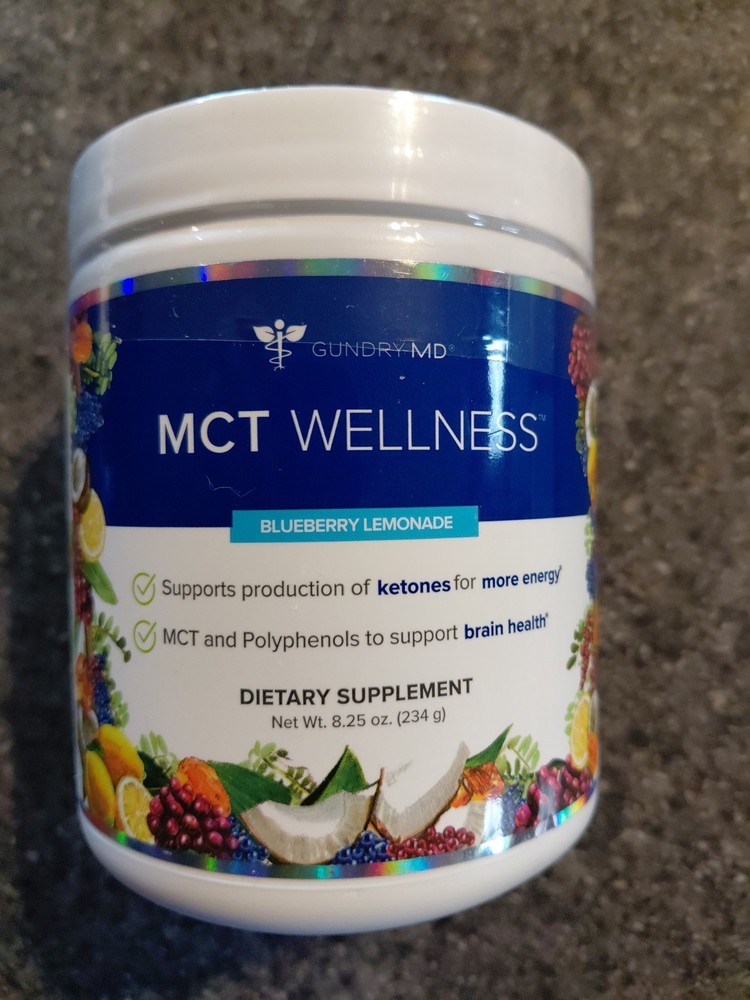 Gundry MD MCT Wellness Powder Blueberry Lemonade Flavor Diet Supplement 8.25 oz