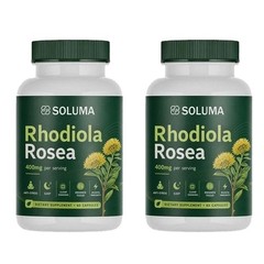 2 Set Soluma Rhodiola Rosea, 400mg Per Serving With Bioperine, 60 Capsules