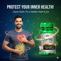 Cipzer Garlic 30 Capsules | Balance Cholesterol, Support Heart & Blood Pressure