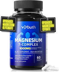 Magnesium 7 Complex Supplement Advanced with Glycinate Citrate Malate Chelate Ta
