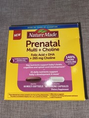 Nature Made Prenatal Multi + Choline Folic Acid + DHA 120 count