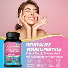Collagen Peptides Type I II III V X – Biotin, Keratin, Hyaluronic Acid