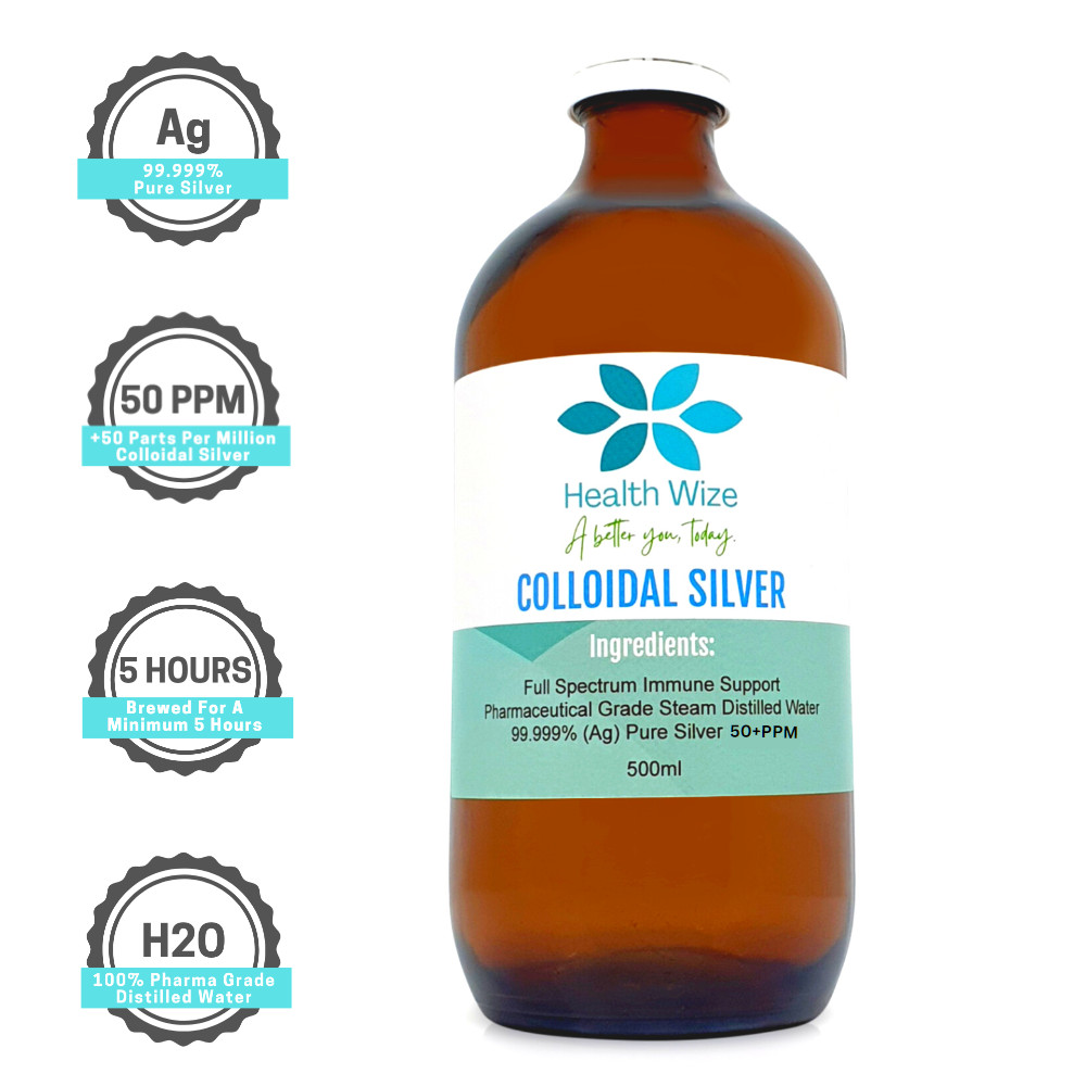 Colloidal Silver 50PPM 500ml 99.999% Pure Mineral Supplement Finest Silver Ions