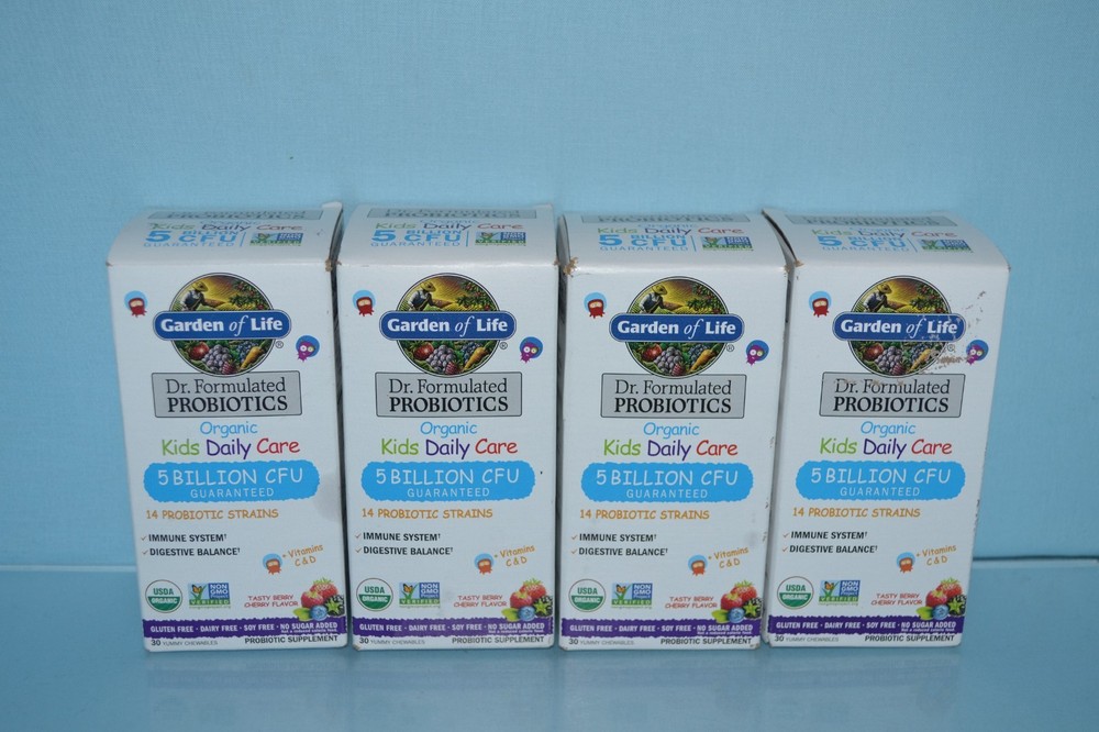 (4) Garden of Life Organic Kids + Probiotics, Berry Cherry 30 Chewables, 11/26+