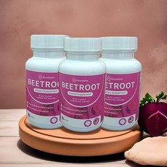 3PCS Rosabella Organic Beet Root 60 Capsules Natural Energy Boost Blood Pressure