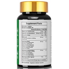 Mullein Leaf Extract 10,500mg Lung Cleanse Respiratory Herbal Capsules with NAC