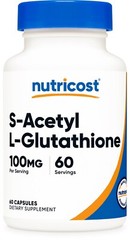 Nutricost S-Acetyl-L-Glutathione 100MG, 60 Capsules, – GMO-Free, Vegan