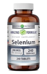 Amazing Formulas Selenium 200 Mcg | Tablets 240 Count (Pack of 1), No Color