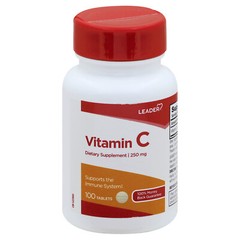 Leader Vitamin C Dietary Supplement 250 mg Tablets For Immune Support 100 Count