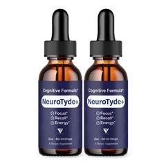 (2 Pack) NeuroTyde Nootropic Drops, NeuroTyde Brain Health Formula (4oz)