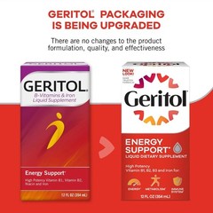 Geritol Liquid Multivitamin and Iron Supplement for Energy Support 12 Fl Oz