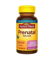 Nature Made Prenatal Folic Acid Multivitamin 18 Key Nutrients 50 Tabs Exp 5/2026