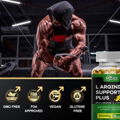 L-Arginine 3000mg testosterone booster sperm health energy and support sexual