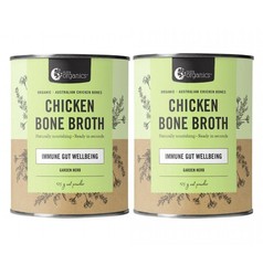 2 x Nutra Organics Chicken Bone Broth Garden Herb 125g Immune Gut Wellbeing