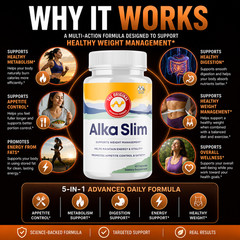 (1 Pack) AlkaSlim Advanced Weight Management Support Supplement 60 Capsules