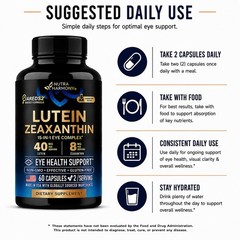 Lutein Zeaxanthin Eye Health Support 40mg 8mg AREDS2 Formula 60 Capsules
