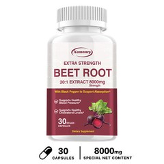Extra Strength Beet Root 20:1 Extract Capsules – Heart & Blood Pressure Support