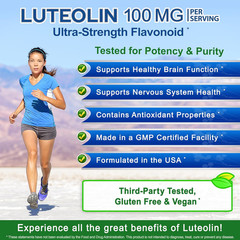 Luteolin 100Mg – 120 Capsules – Luteolin Supplement & Powder Complex Pills Commo