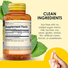 Peppermint Oil 50 Mg Enteric Coated Supplement, 90 Day Supply of Gastrointestina