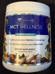 3 Tubs Gundry MD MCT Wellness Powder Blueberry Lemonade Supplement 8.25 oz