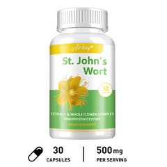 Extra Strength St. John’s Wort 500mg – Stress Anxiety Depression, 0.3% Hypericin