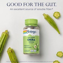 Okra Fruit 1600 Mg – High Fiber Supplement for Wellness Support – Rich Source of
